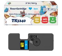 Compatible for Kyocera TK5240 Toner Cartridge Work for Kyocera EcoSys M5526cdn M5526cdw P5026cdn P5026cdw Printers, with Chip, High Yield 5000 Pages, High-Definition Printing (1 Pack Cyan)