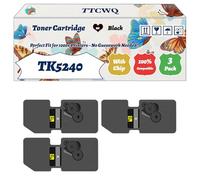 Compatible for Kyocera TK5240 Toner Cartridge Work for Kyocera EcoSys M5526cdn M5526cdw P5026cdn P5026cdw Printers, with Chip, High Yield 5000 Pages, High-Definition Printing (3 Pack Black)