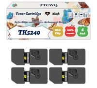 Compatible for Kyocera TK5240 Toner Cartridge Work for Kyocera EcoSys M5526cdn M5526cdw P5026cdn P5026cdw Printers, with Chip, High Yield 5000 Pages, High-Definition Printing (4 Pack Black)