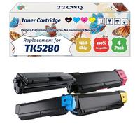 Compatible for Kyocera TK5280 Toner Cartridge Work for Kyocera ECOSYS M6635cidn M6235cidn P6235cdn Printers, with Chip, High Yield 13000 Pages, High-Definition Printing (4-Pack BK/C/M/Y)