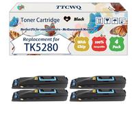 Compatible for Kyocera TK5280 Toner Cartridge Work for Kyocera EcoSys P6235cdn M6235cidn M6635cidn Printers, with Chip, High Yield 23000 Pages, High-Definition Printing (4 Pack Black)