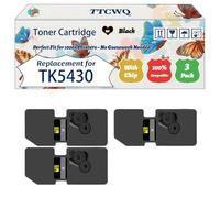 Compatible for Kyocera TK5430 Toner Cartridge Work for Kyocera ECOSYS PA2100 ECOSYS MA2100 Printers, with Chip, High Yield 1250 Pages, High-Definition Printing (3 Pack Black)