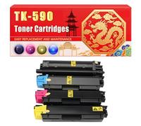 Compatible for Kyocera TK590 ECOSYS P6026cdn FS-C2026 FS-C2026MFP FS-C2026MFP+ Toner Cartridges Printers, With Chip Large Capacity 8000 Pages (4-Pack BK/C/M/Y)