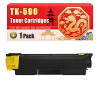 Compatible for Kyocera TK590 ECOSYS P6026cdn FS-C2026 FS-C2026MFP FS-C2026MFP+ Toner Cartridges Printers, With Chip Large Capacity 8000 Pages (1 Pack Yellow)