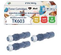 Compatible for Kyocera TK603 Toner Cartridges Work for Kyocera KM-4530 KM-5530 KM-6330 KM-7530 Printers, with Chip, High Yield 36000 Pages, High-Definition Printing (3 Pack Black)