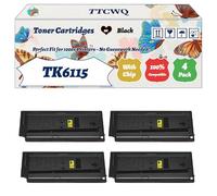 Compatible for Kyocera TK6115 Toner Cartridges Work for Kyocera ECOSYS M4125idn M4132idn Printers, with Chip, High Yield 25000 Pages, High-Definition Printing (4 Pack Black)