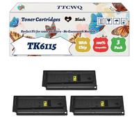 Compatible for Kyocera TK6115 Toner Cartridges Work for Kyocera ECOSYS M4125idn M4132idn Printers, with Chip, High Yield 25000 Pages, High-Definition Printing (3 Pack Black)