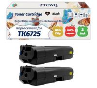 Compatible for Kyocera TK6725 Toner Cartridge Work for Kyocera TASKalfa 7002i 7003i 8002i 8003i 9002i 9003i Printers, with Chip, High Yield 70000 Pages, High-Definition Printing (2-Pack Black)