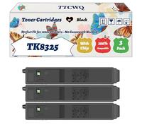 Compatible for Kyocera TK8325 Toner Cartridges Work for Kyocera TASKalfa 2551 ci Printers, with Chip, High Yield 18000 Pages, High-Definition Printing (3 Pack Black)