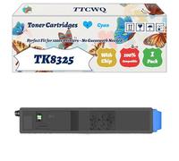 Compatible for Kyocera TK8325 Toner Cartridges Work for Kyocera TASKalfa 2551 ci Printers, with Chip, High Yield 18000 Pages, High-Definition Printing (1 Pack Cyan)
