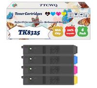 Compatible for Kyocera TK8325 Toner Cartridges Work for Kyocera TASKalfa 2551 ci Printers, with Chip, High Yield 18000 Pages, High-Definition Printing (4-Pack BK/C/M/Y)