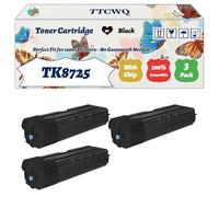 Compatible for Kyocera TK8725 Toner Cartridge Work for Kyocera TASKalfa 7052ci 8052ci Printers, with Chip, High Yield 80000 Pages, High-Definition Printing (3 Pack Black)