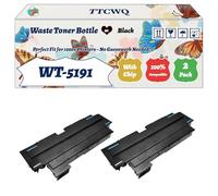 Compatible for Kyocera WT-5191 Waste Toner Bottle Work for Kyocera TASKalfa 408ci 508ci Printers, with Chip, High Yield 54000 Pages, High-Definition Printing (2-Pack Black)