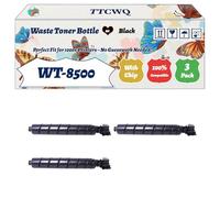 Compatible for Kyocera WT-8500 Waste Toner Bottle Work for Kyocera TASKalfa 6052ci 4002i Printers, with Chip, High Yield 40000 Pages, High-Definition Printing (3 Pack Black)