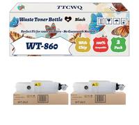 Compatible for Kyocera WT-860 Waste Toner Bottle Work for Kyocera FS-C8600DN FS-C8650DN Printers, with Chip, High Yield 35000 Pages, High-Definition Printing (2-Pack Black)