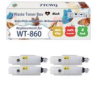 Compatible for Kyocera WT-860 Waste Toner Box Work for Kyocera Ecosys FS-8650DN C8600DN Printers, with Chip, High Yield 40000 Pages, High-Definition Printing (4 Pack Black)