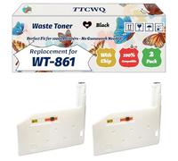 Compatible for Kyocera WT-861 Waste Toner Container Work for Kyocera TASKalfa 6500i 6550ci 6551ci 7002i 7003i 7052ci Printers (2-Pack Black)