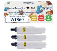 Compatible for Kyocera WT860 Waste Toner Box Work for Kyocera FS-C 8600 DN FS-C 8600 Series FS-C 8650 DN FS-C 8670 Printers (3 Pack Black)