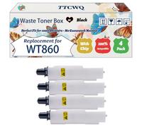 Compatible for Kyocera WT860 Waste Toner Box Work for Kyocera FS-C 8600 DN FS-C 8600 Series FS-C 8650 DN FS-C 8670 Printers (4 Pack Black)