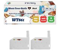 Compatible for Kyocera WT861 Waste Toner Bottle Work for Kyocera TASKalfa 7003i 7052ci 7353ci 7550ci Printers, with Chip, High Yield 60000 Pages, High-Definition Printing (2-Pack Black)