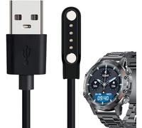 Compatible for LEMFO K52 Smart Watch Charger, Blueshaweu 4 pins Magnetic USB 100cm Replacement Charging Compatible with LEMFO,LIGE,SUNKTA/Linwear/EIGIIS/ATEVENSE/ESFOE/K52 1.39 Military (Black)