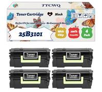 Compatible for Lexmark 25B3101 Toner Cartridge Work for Lexmark XM7355 Printers, with Chip, High Yield 45000 Pages, High-Definition Printing (4 Pack Black)