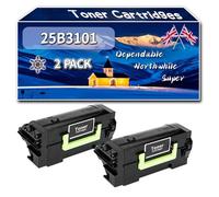 Compatible for Lexmark 25B3101 Toner Cartridges, Work for Lexmark XM7355 Printers, Toner Cartridges (2-Pack Black)