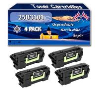 Compatible for Lexmark 25B3101 Toner Cartridges, Work for Lexmark XM7355 Printers, Toner Cartridges (4 Pack Black)