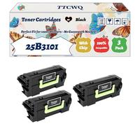 Compatible for Lexmark 25B3101 Toner Cartridges Work for Lexmark XM7355 Printers, with Chip, High Yield 55000 Pages, High-Definition Printing (3 Pack Black)