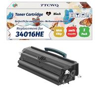 Compatible for Lexmark 34016HE Toner Cartridge Work for Lexmark E232 E230 E232T E234 E238 E240 E240N Printers, with Chip, High Yield 6000 Pages, High-Definition Printing (1 Pack Black)