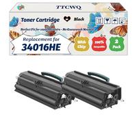 Compatible for Lexmark 34016HE Toner Cartridge Work for Lexmark E232 E230 E232T E234 E238 E240 E240N Printers, with Chip, High Yield 6000 Pages, High-Definition Printing (2-Pack Black)
