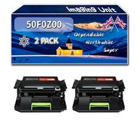 Compatible for Lexmark 50F0Z00 Imaging Unit, Work for Lexmark MS410dn MS415dn MS510dn MS610de MS610dn MS610dte MS711dn Printers, Imaging Unit (2-Pack Black)