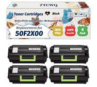 Compatible for Lexmark 50F2X00 Toner Cartridges Work for Lexmark MS410d MS410dn MS510dn MS610de MS610dn Printers (4 Pack Black)