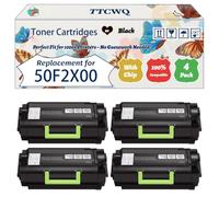 Compatible for Lexmark 50F2X00 Toner Cartridges Work for Lexmark MS410d MS410dn MS510dn MS610de MS610dn Printers (4 Pack Black)