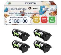 Compatible for Lexmark 51B0H00 Toner Cartridge Work for Lexmark MS317dn MS517dn MS617dn MX317dn MX417de MX517de Printers, with Chip, High Yield 8500 Pages, High-Definition Printing (4 Pack Black)