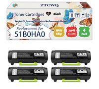 Compatible for Lexmark 51B0HA0 Toner Cartridges Work for Lexmark MS417dn MS517dn MS617dhn MS617dn MX417de MX517de Printers (4 Pack Black)