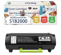 Compatible for Lexmark 51B2000 51B00A0 Toner Cartridges Work for Lexmark MX317 MX317DN MX417 MX417DN MX517 MX517DE MX617 MX617DE Printers (1 Pack Black)
