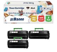 Compatible for Lexmark 51B2000 Toner Cartridge Work for Lexmark MS517DN MS417DN MS317DN MS317 MS617DN Printers, with Chip, High Yield 30000 Pages, High-Definition Printing (3 Pack Black)