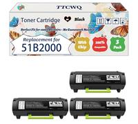 Compatible for Lexmark 51B2000 Toner Cartridge Work for Lexmark MS517DN MS417DN MS317DN MS317 MS617DN Printers, with Chip, High Yield 2500 Pages, High-Definition Printing (3 Pack Black)