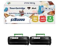 Compatible for Lexmark 51B2000 Toner Cartridge Work for Lexmark MX317 MX317DN MX417DN MX517DN MX617DN Printers, with Chip, High Yield 30000 Pages, High-Definition Printing (2-Pack Black)
