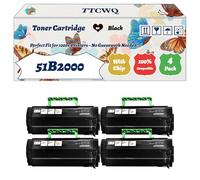 Compatible for Lexmark 51B2000 Toner Cartridge Work for Lexmark MX317 MX317DN MX417DN MX517DN MX617DN Printers, with Chip, High Yield 30000 Pages, High-Definition Printing (4 Pack Black)