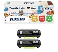 Compatible for Lexmark 51B2H00 Toner Cartridge Work for Lexmark MS417DN MS517DN MS617DN MX417DN MX517DN MX617DN Printers, with Chip, High Yield 9500 Pages, High-Definition Printing (2-Pack Black)