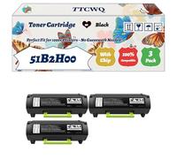Compatible for Lexmark 51B2H00 Toner Cartridge Work for Lexmark MS417DN MS517DN MS617DN MX417DN MX517DN MX617DN Printers, with Chip, High Yield 9500 Pages, High-Definition Printing (3 Pack Black)