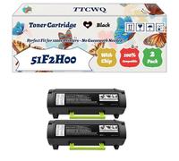Compatible for Lexmark 51F2H00 Toner Cartridge Work for Lexmark MS312DN MS415DN Printers, with Chip, High Yield 6000 Pages, High-Definition Printing (2-Pack Black)
