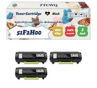 Compatible for Lexmark 51F2H00 Toner Cartridge Work for Lexmark MS312DN MS415DN Printers, with Chip, High Yield 6000 Pages, High-Definition Printing (3 Pack Black)
