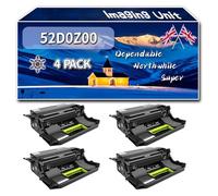 Compatible for Lexmark 52D0Z00 Imaging Unit, Work for Lexmark B2770adwhe MS710dn MS711dn MS810de MS810dn MS810dtn Printers, Imaging Unit 520Z (4 Pack Black)