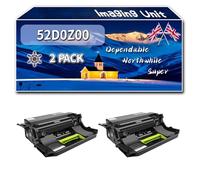 Compatible for Lexmark 52D0Z00 Imaging Unit, Work for Lexmark MS812dtn MX810dpe MX810dxpe MX811dpe Printers, Imaging Unit 520Z (2-Pack Black)