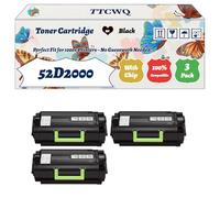 Compatible for Lexmark 52D2000 Toner Cartridge Work for Lexmark MS811DTN MS811N MS812DE MS812DN MS812DTN Printers, with Chip, High Yield 45000 Pages, High-Definition Printing (3 Pack Black)