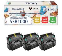 Compatible for Lexmark 53B1000 Drum Unit Work for Lexmark MS817dn MS817n MS818dn MS818n MX717de MX718de Laser Printers, with Chip, High Yield 70000 Pages, High-Definition Printing (3 Pack Black)
