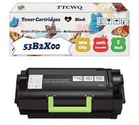 Compatible for Lexmark 53B2X00 Toner Cartridges Work for Lexmark MS818dn Printers, with Chip, High Yield 45000 Pages, High-Definition Printing (1 Pack Black)